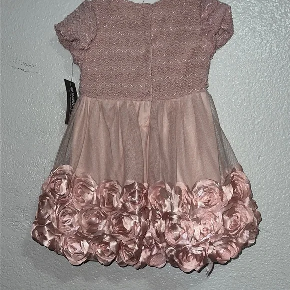 Nannette Pink Rosette Formal Dress Toddler size T3 - Picture 3 of 6